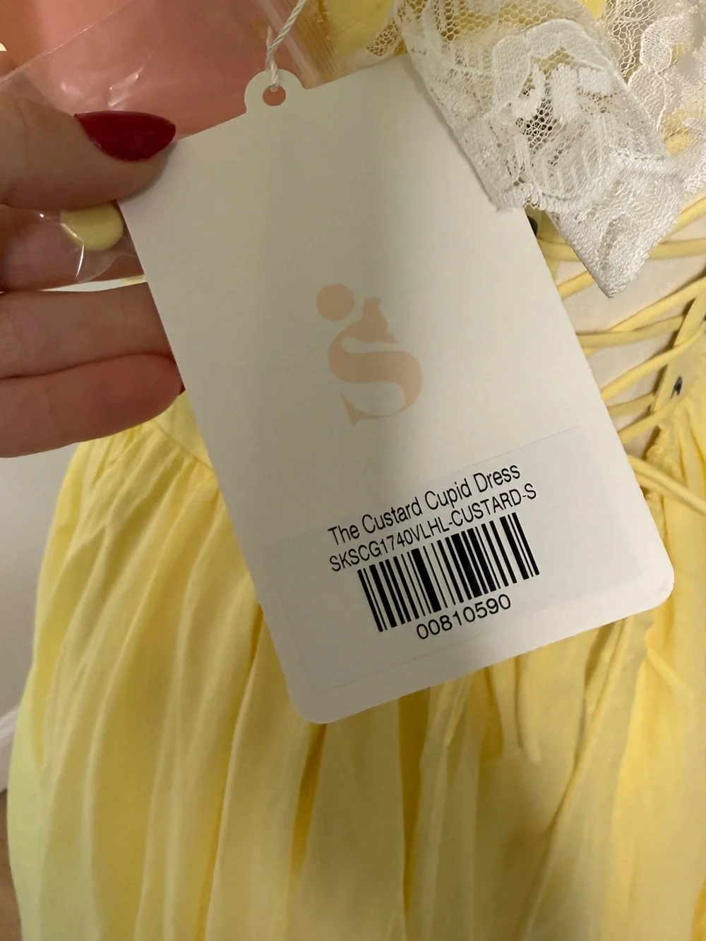 Selkie Custard Cupid Dress Small – Corset Back & Adjustable Bustle NWT - Picture 8 of 8